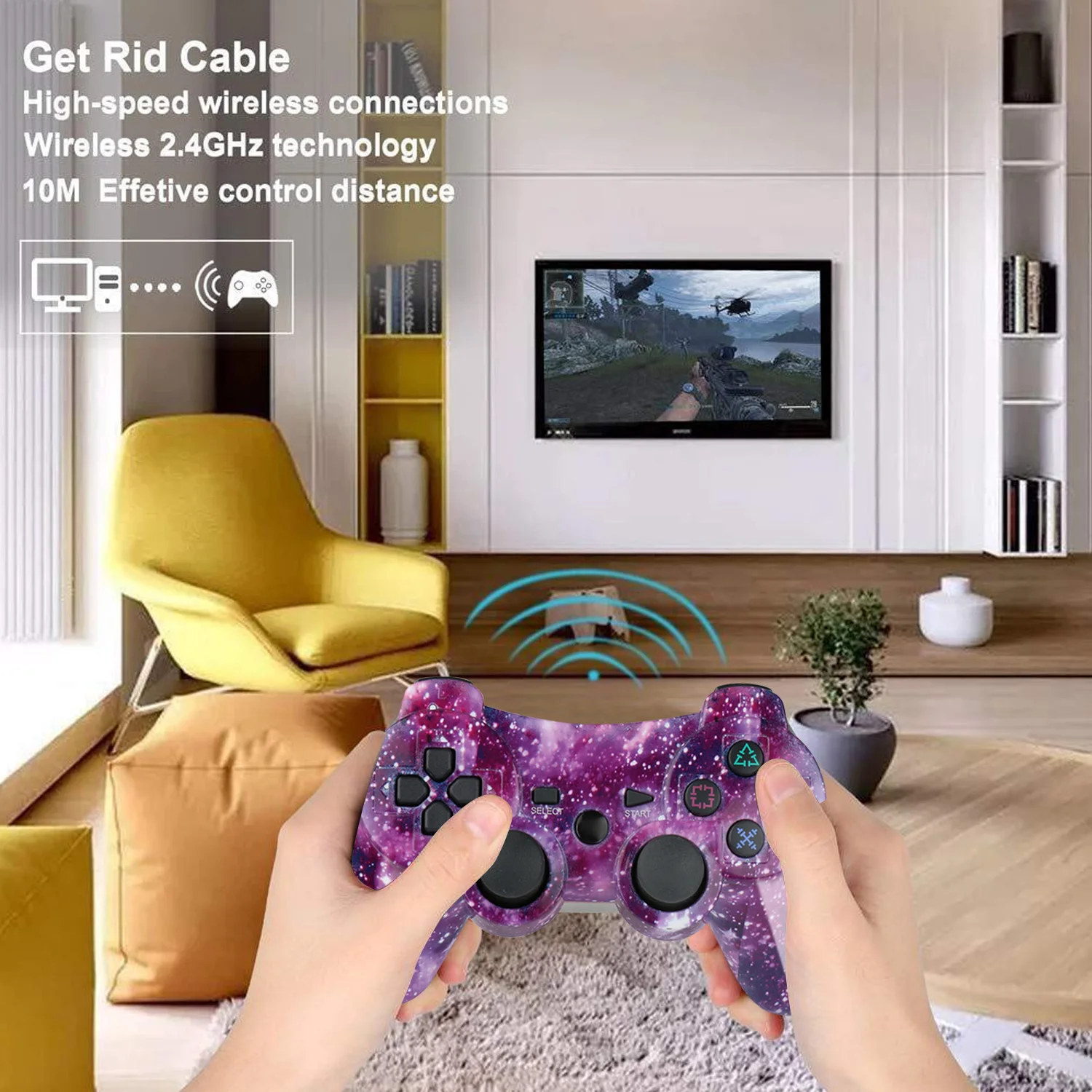 Bevigac 2 шт. модный беспроводной Bluetooth двойной Вибрационный джойстик для sony Playstation 3 PCS3 консолей
