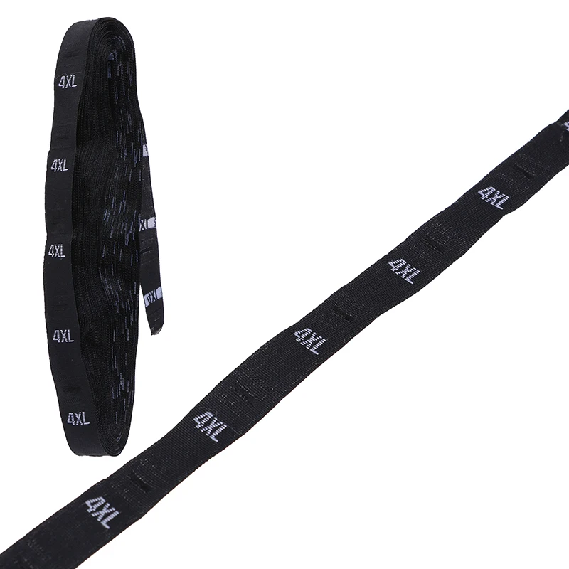 P 1 Roll(about 500PCs) Size Labels Garment Clothing Woven Tags XS-4XL White Black 30mmx 12mm - Цвет: P