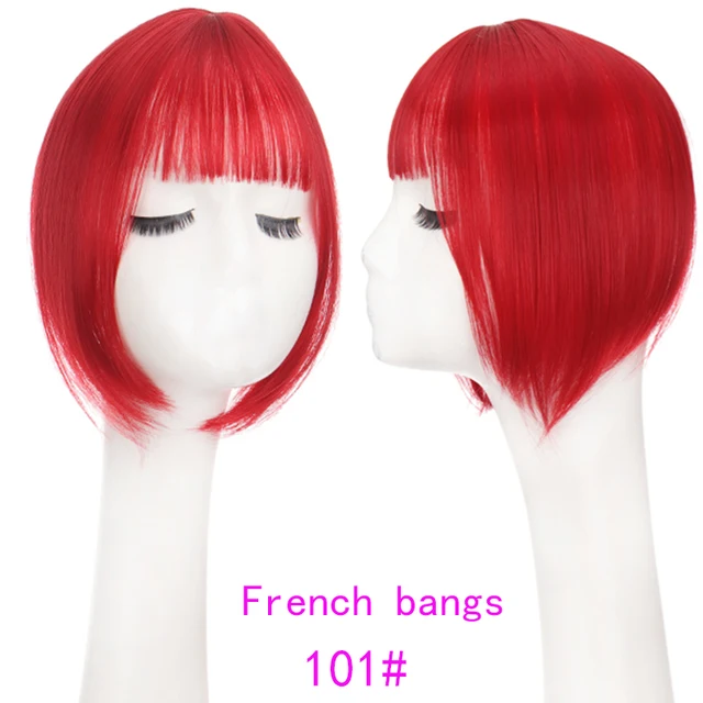 TALANG Neat Front Fringe Clip In  Hair Bangs  Hair Extensions Sweeping Side Blunt Bang Natural Black Brown Hairpieces BF04