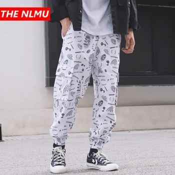 

Harajuku Mens Printed Jogger Pant 2020 Hip Hop Cargo Pants Male Fashion Printed Harem Joggers Trousers Streetwear WG769