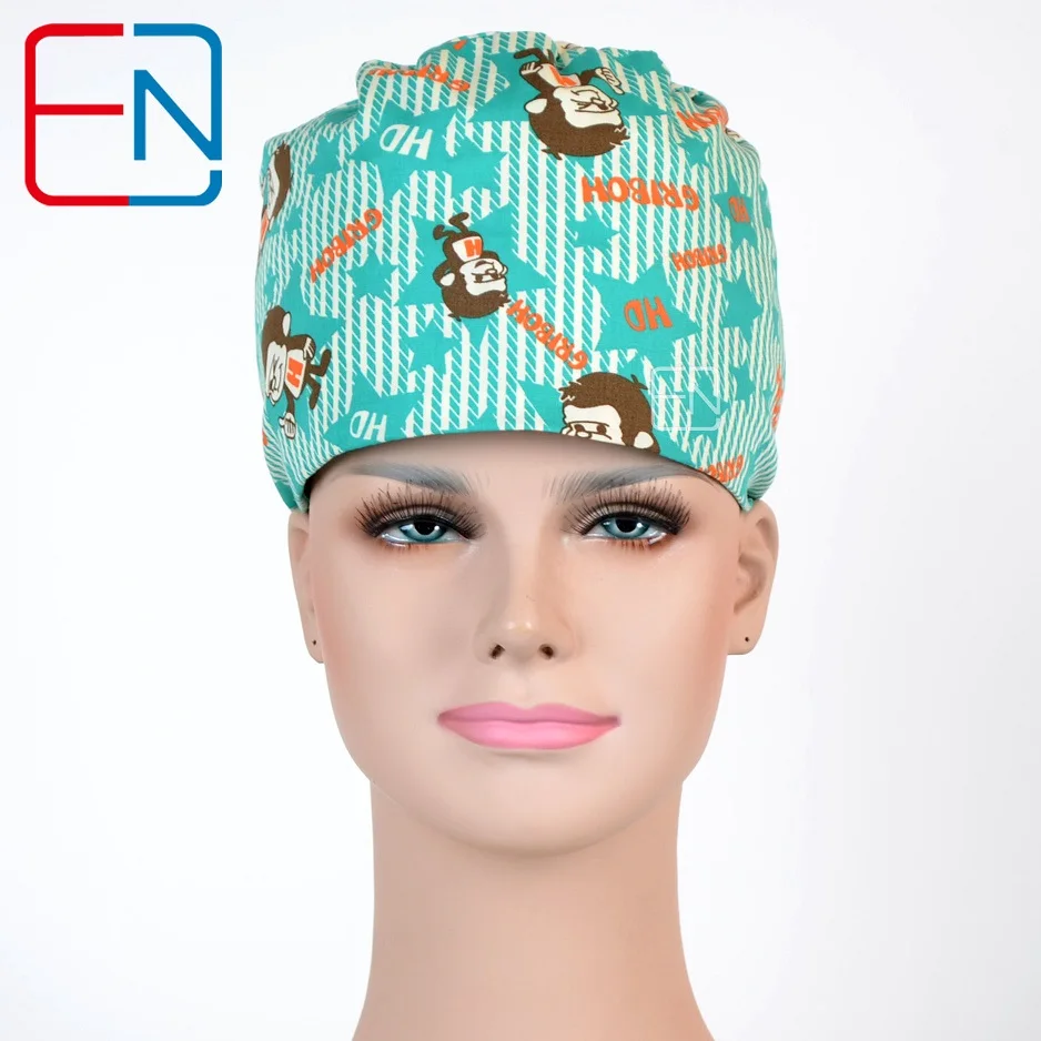 cap only Hennar Больничная Женская хирургическая шапочка маски доктора и медсестры хлопок медицинские регулируемые шапки высокое качество медицинская шапочка - Цвет: cap only