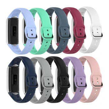 

Suitable For Samsung Galaxy Fit SM-R370 Silicone Black Buckle Watchband Steel Shrapnel