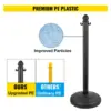 VEVOR 4pcs 6pcs Plastic Stanchion Outdoor Queue Barrier C-Hooks Fillable Base with 39Inch Plastic Chain for Access Crowd Control 3