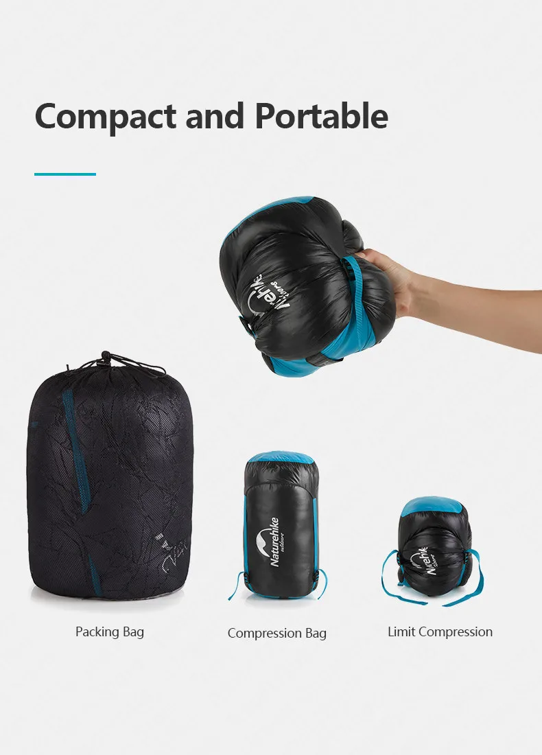 Спальный мешок Naturehike 550FP CWZ400 90% гусиный пух наполнитель тип конверта зимний