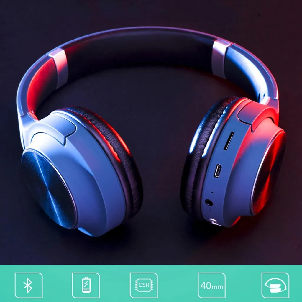 New Portable Wireless Headphones Bluetooth Headset Earphones with Mic for Music Lsolamento Del Rumore HIFI Stereo