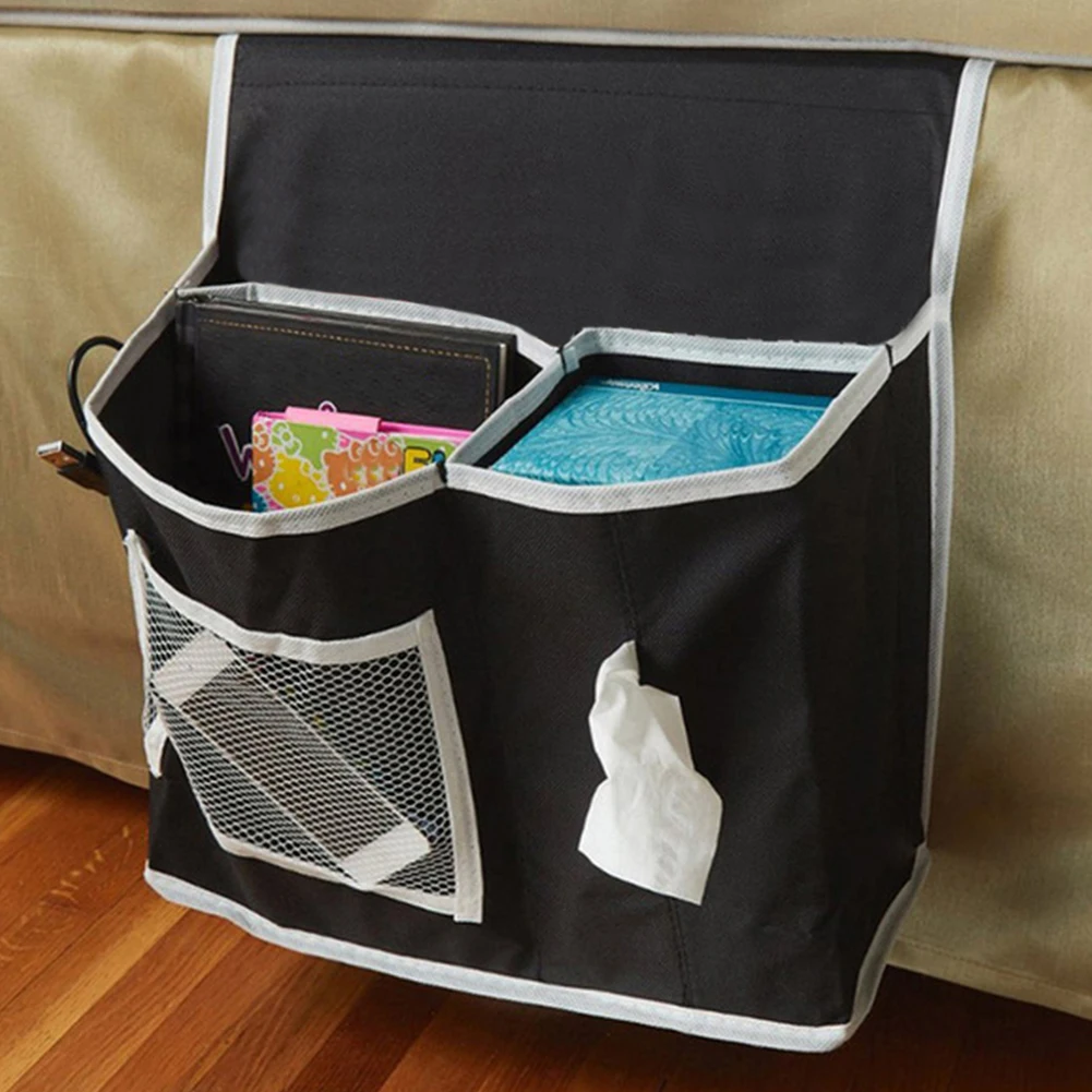  6 Pocket Bed Side Storage Mattress Book Tv Remote Organizer Magazine
