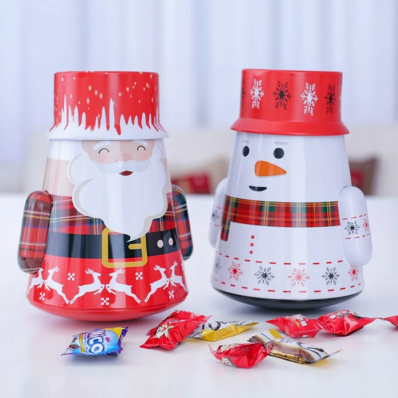 Мультяшный тумблер дизайн Рождественская жестяная коробка конфетная коробка печенье, выпечка Подарочная коробка контейнеры для рождественской свадебной вечеринки декор
