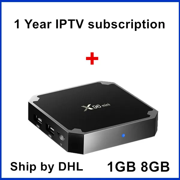 Мир IP tv подписка 9000+ Live smart tv box X96 Мини HD IPTV Европа Швеция Испания Израиль Nederland IP tv M3U ТВ-приставка на базе Android - Цвет: 1 Year iptv with box