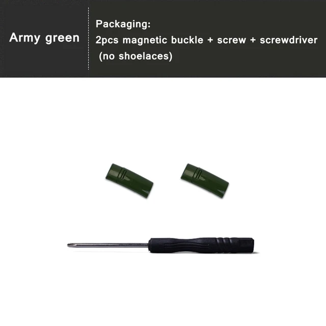4pcs/pair Shoelace Buckle Metal Shoelaces Magnetic buckle Accessories Metal Lace Lock DIY Sneaker Kits Metal Lace Buckle Army green