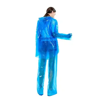 

5/10/20 Pcs Pvc Women Man Raincoat Thickened Waterproof Rain Poncho Coat Adult Clear Transparent Camping Hoodie Rainwear Suit