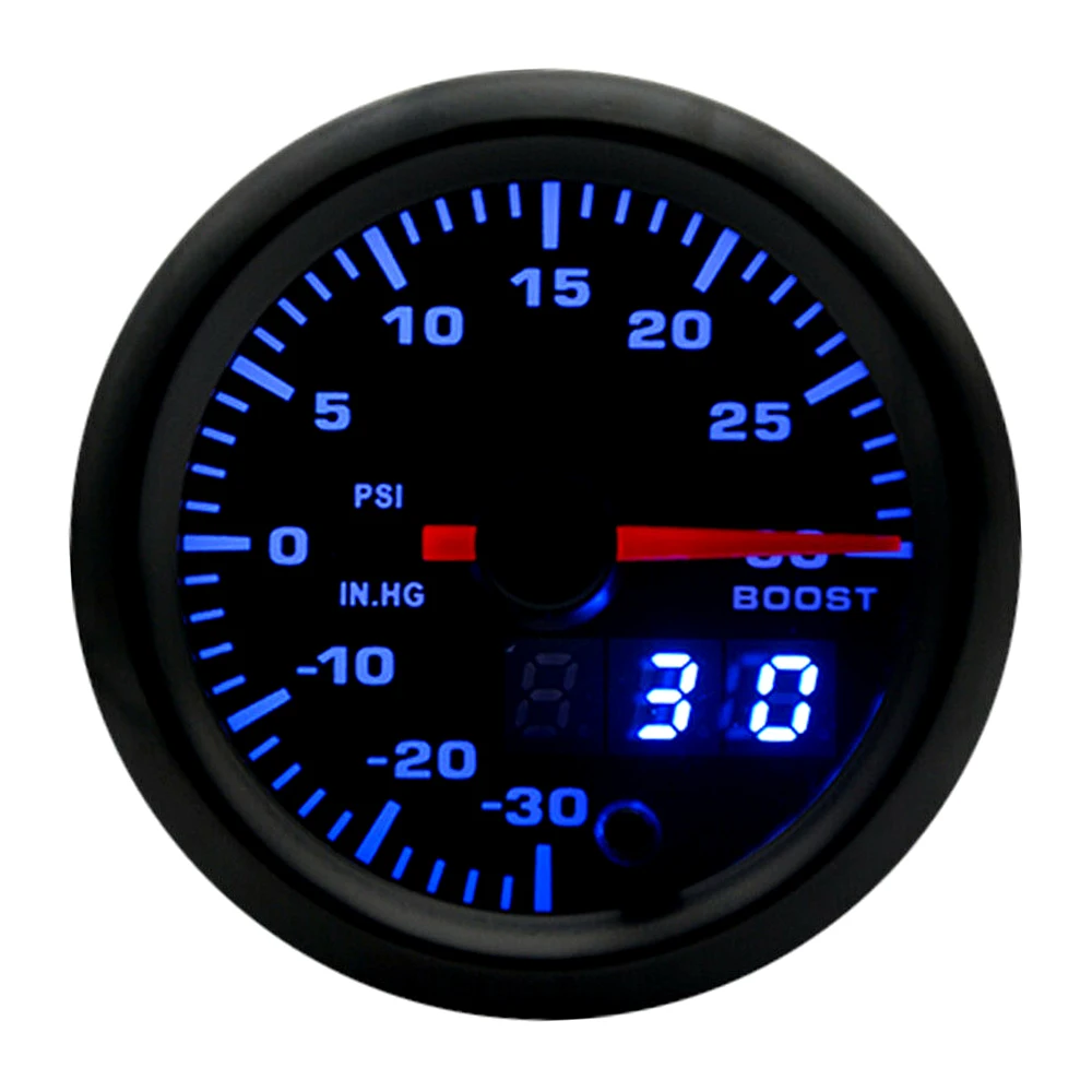 " 52 мм 7 цветов светодиодный автомобильный турбо Boost Gauge PSI метр аналоговый цифровой двойной дисплей Авто запасные части