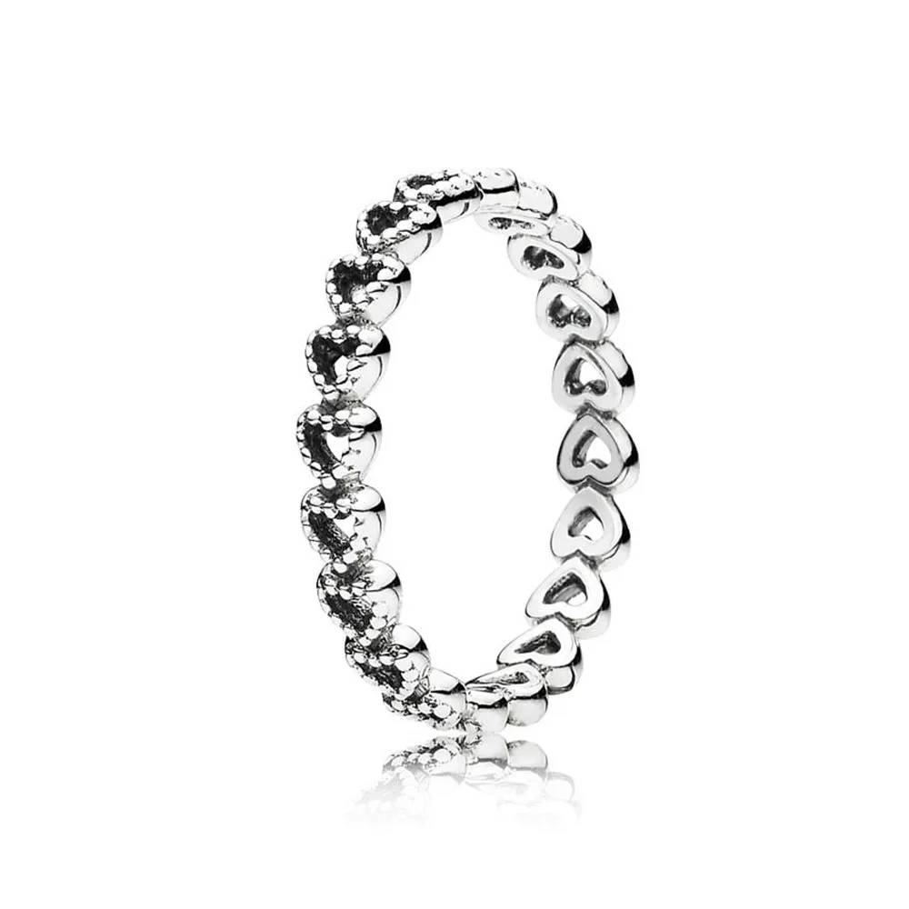 

NEW 100% Sterling silver 1:1 Glamour 190980 LINKED LOVE RING Original Women wedding Fashion Jewelry 2019