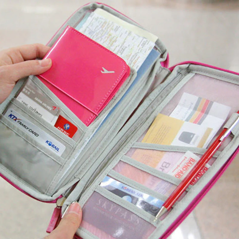 Дорожная сумка для хранения, с отделением для паспорта, органайзер, клатч, сумочка для денег Многофункциональный Кредитная карта ID держатель для карт s денежный кошелек Бизнес держатель для карт