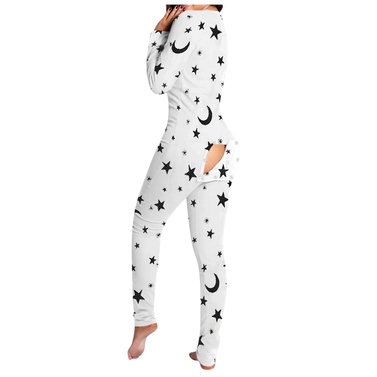 Women Bodysuit Sleep Wear Set Red Plaid Print Onesies Pajamas With Butt Flap For Adults Sexy Sleepwear Romper Women's Tracksuit Open Butt Playsuit Bodysuits