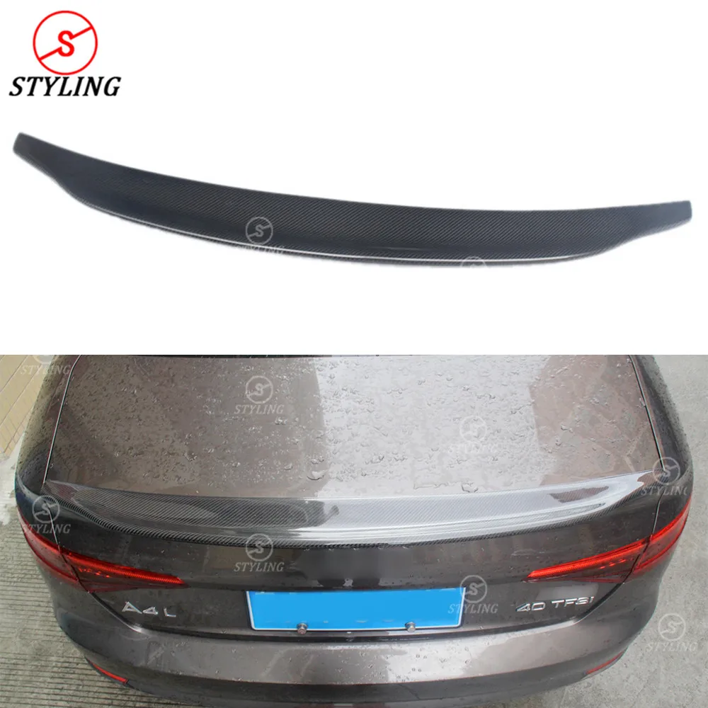 

Carbon Fiber Spoiler Caractere Style For Audi A4 B9 rear spoiler Rear Bumper trunk Lip wing 2016 2017 2018 2019