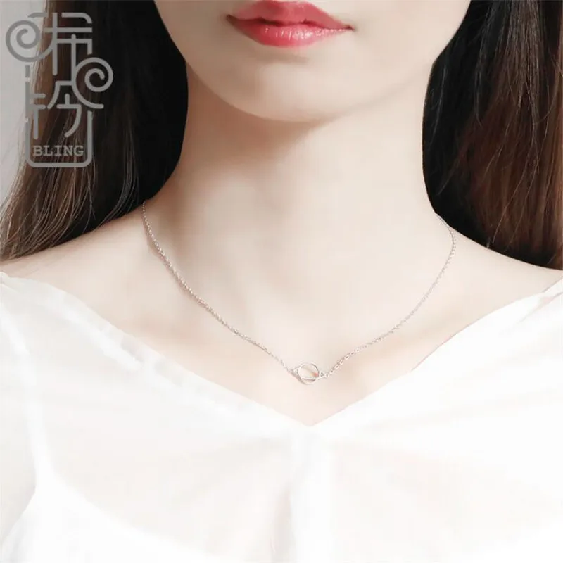 New Simple Popular Planet 925 Sterling Silver Jewelry Not Allergic Women Clavicle Chain Hollow Exquisite Gift Necklaces XL060 | Украшения и