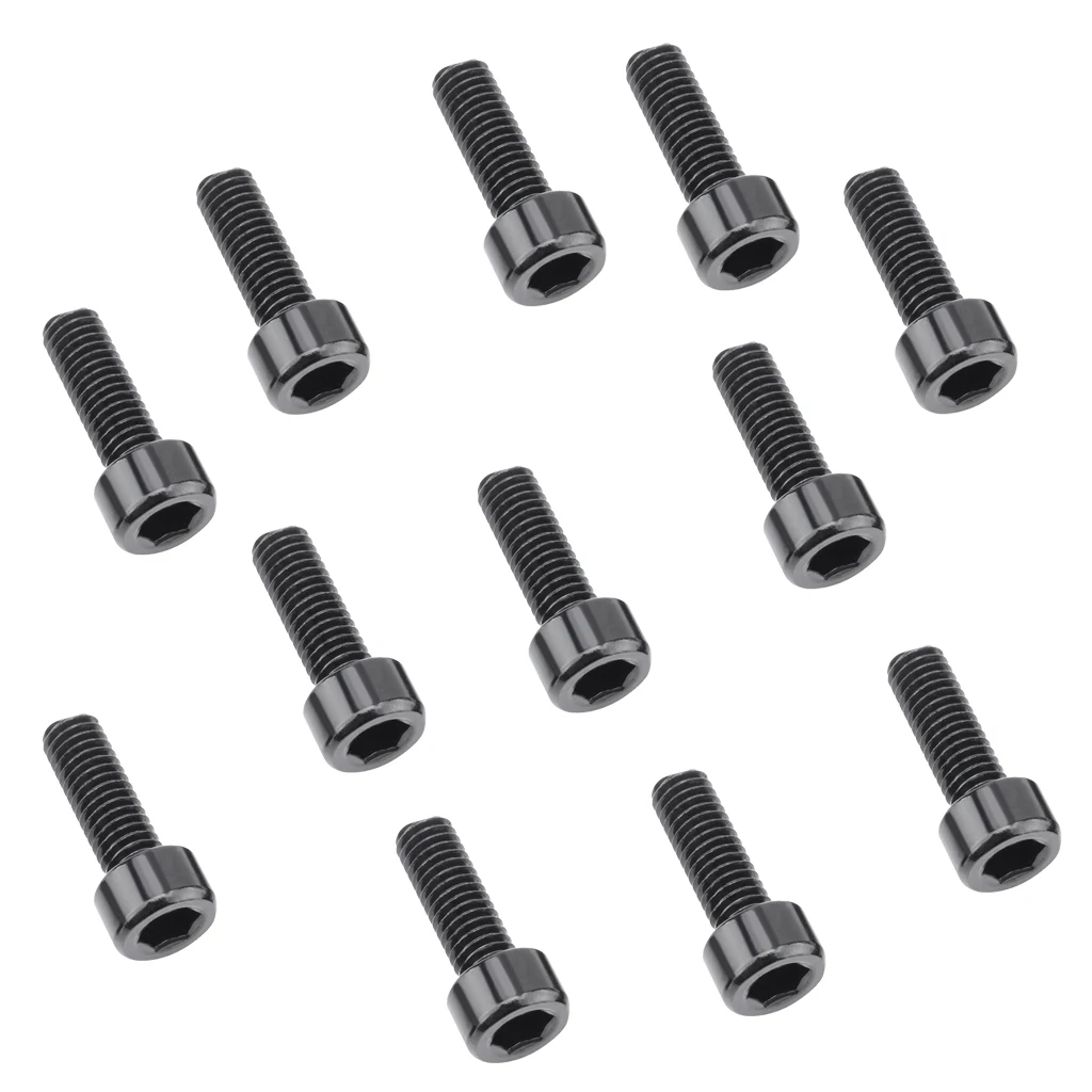 12Pcs Bicycle Water Bottle Cage Bolts M5 Aluminium Alloy Hex Tapping Screws