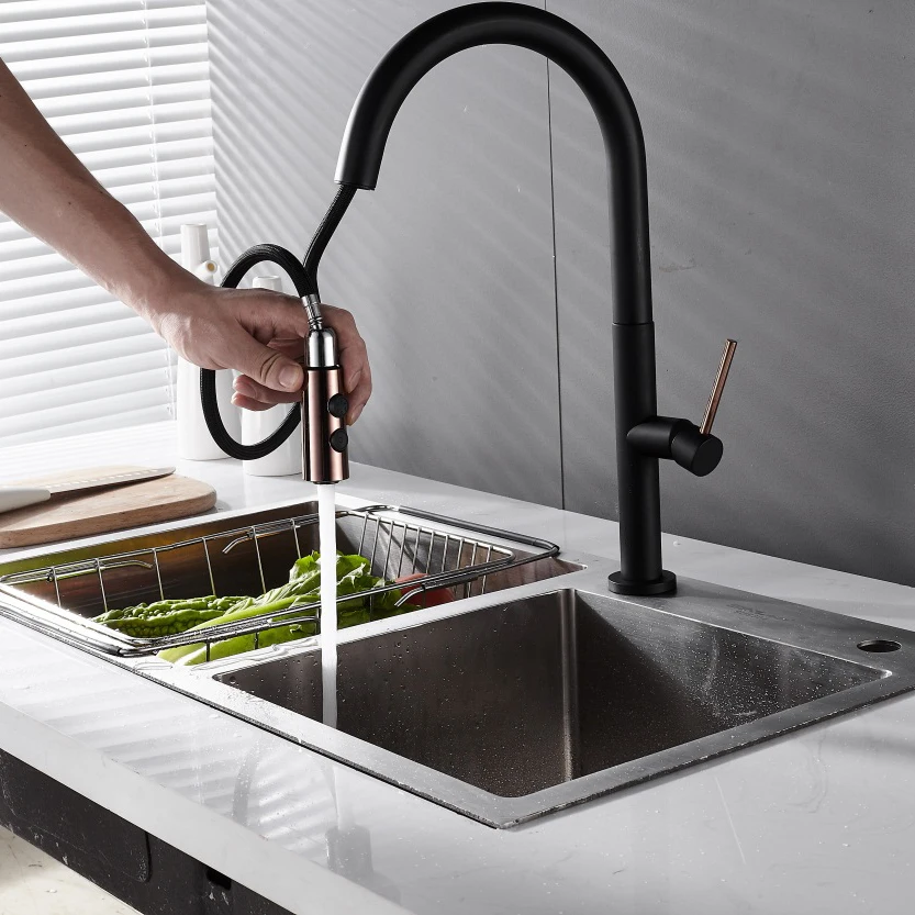 Кухонные краны черный torneira para cozinha de parede кран для кухонного фильтра три способа раковина кухонный смеситель XT-204