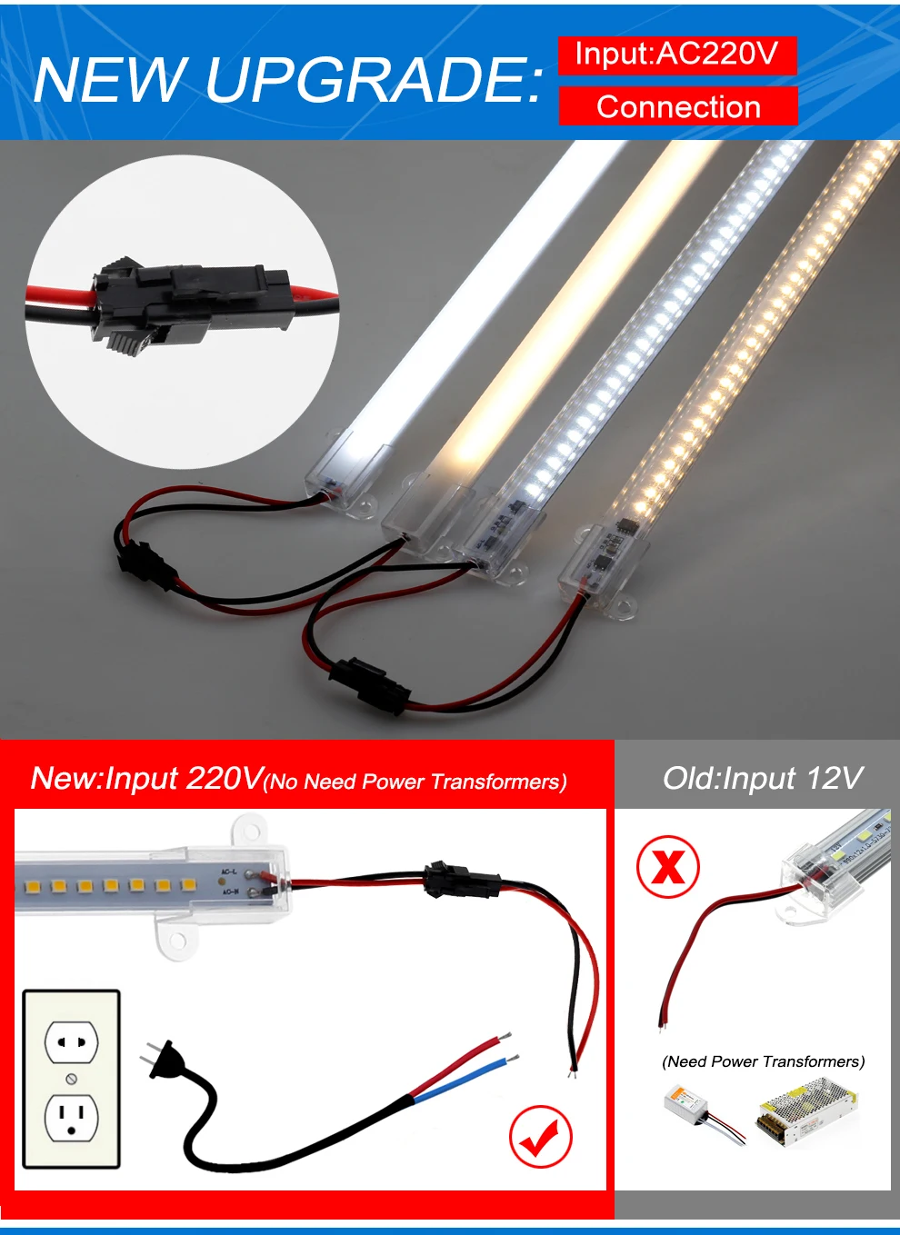 Description Picture 3 of item30/40cm LED Rigid Light Strip High Brightness Waterproof LED Fluorescent Floodlight Tube For Bar Industries Showcase