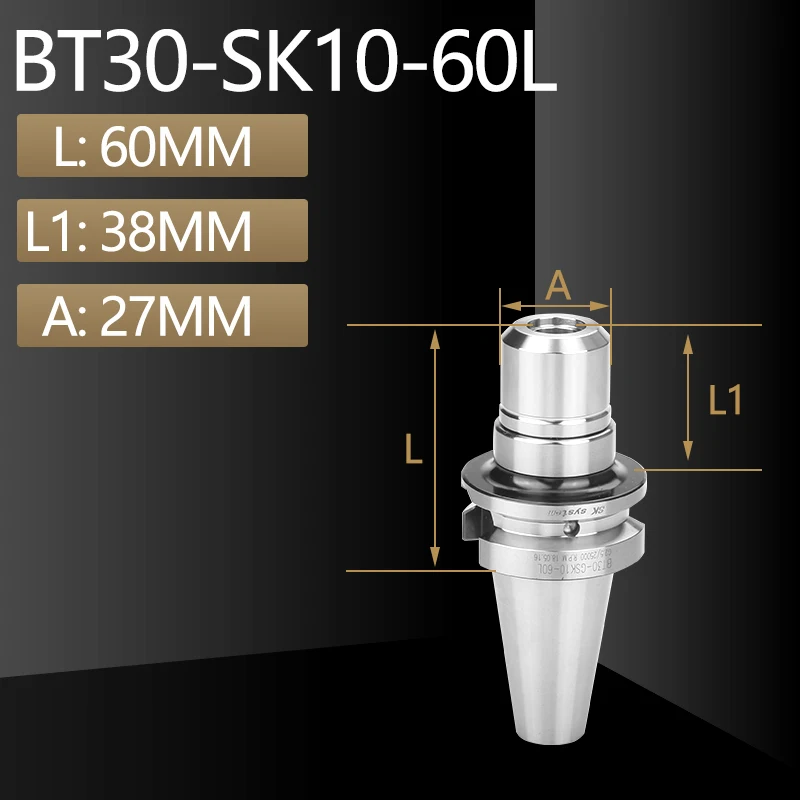 Drill chuck cutting 20CrMnTi High precision Workholding Tool Parts Milling Chuck Tool Holder Tool holder Numerical Control Hilt - Длина режущей кромки: BT30-SK10-60L