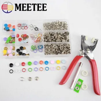 

Meetee 100/200sets DIY Sew Accessory 10MM Solid Five-prong Snap Button 9.5MM Hollow Buckle for Baby Underwear Jumpsuit AP648