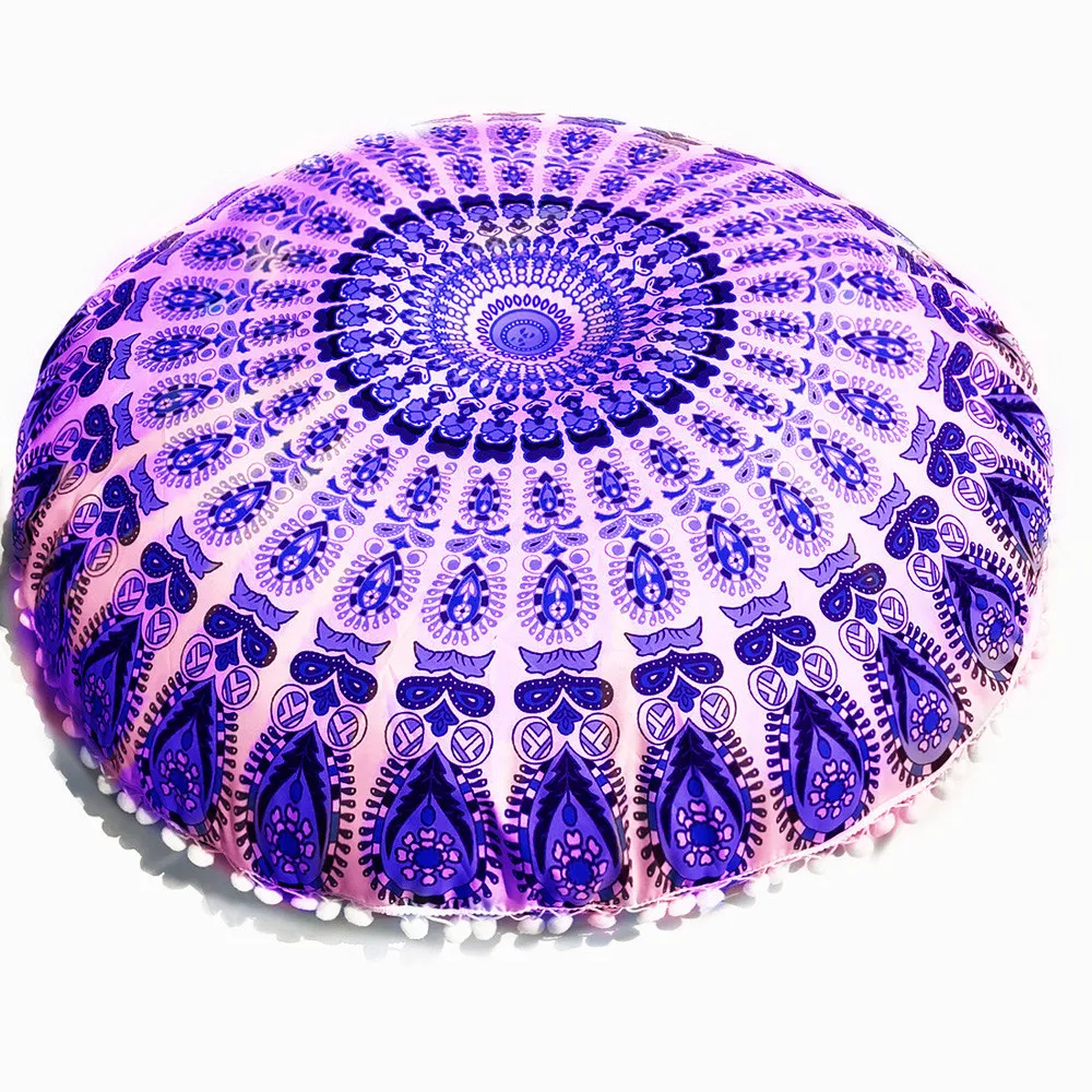 Негабаритная Мандала подушки для пола oreillers круглое богемное покрытие для медитации пуфик-оттоманка Мандала coussin 80*80 см - Цвет: Q