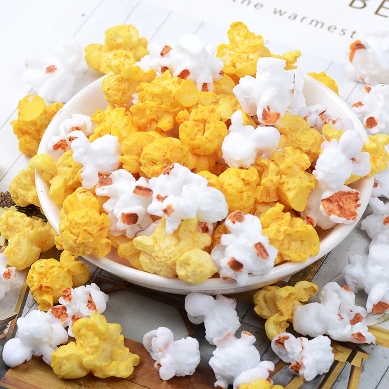 

7 Pcs/Lot Resin Popcorn Slime Charms Toy For Children Summer Pretend Play Charms Modeling Clay DIY Accessory For Kids