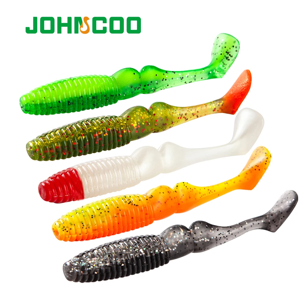 

JOHNCOO 8pcs Fishing Lure Soft Bait 105mm 95mm Bass Artificial Bait Silicone Worm Easy Shiner Shad Lure Wobblers Leurre Soupl