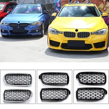 Для BMW 3 серии F30 2013- автомобильные аксессуары Передняя средняя решетка гриль Замена декоративная накладка 2 шт