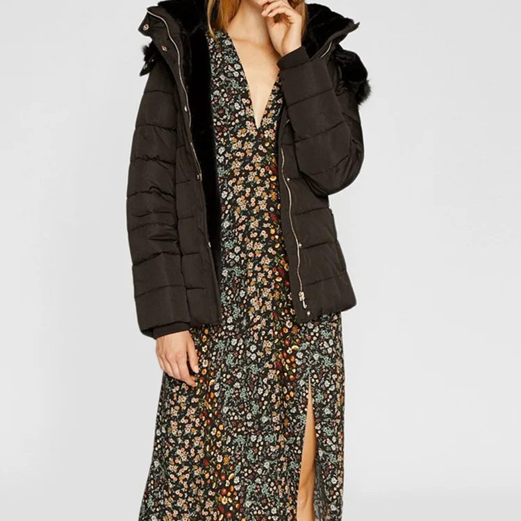 

Overplus of Goods Exported to Europe And us y Winter Music Notes Detachable Cap Two-color Casual Women's Slim Fit Cotton Coat