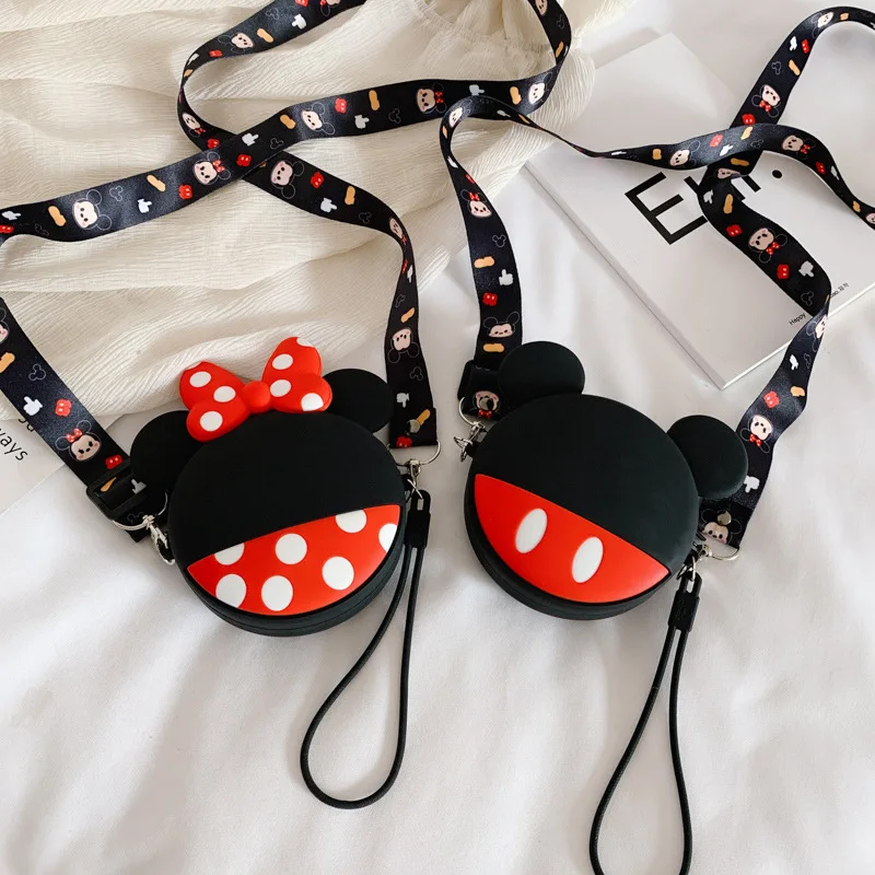 Bolso de silicona de Disney para niños, bandolera con cadena exquisita, versión coreana, un hombro, monedero con dibujos animados