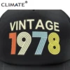 CLIMATE-Gorra Vintage de camionero para hombre, gorro de béisbol de estilo camionero Retro de 40 cumpleaños, color negro, 1978 ► Foto 2/6