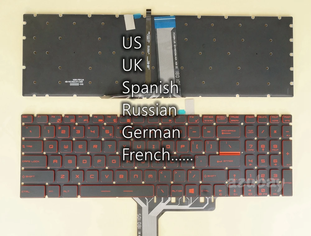 Eua Reino Unido Teclado para Msi Espanhol Russo Alemão Francês Ms179b Ms-179e Ms-179f Ms-17c6 Ms-17f2 Ms-17f3 Ms-17f4 Ms-17f1 Ms-17e7