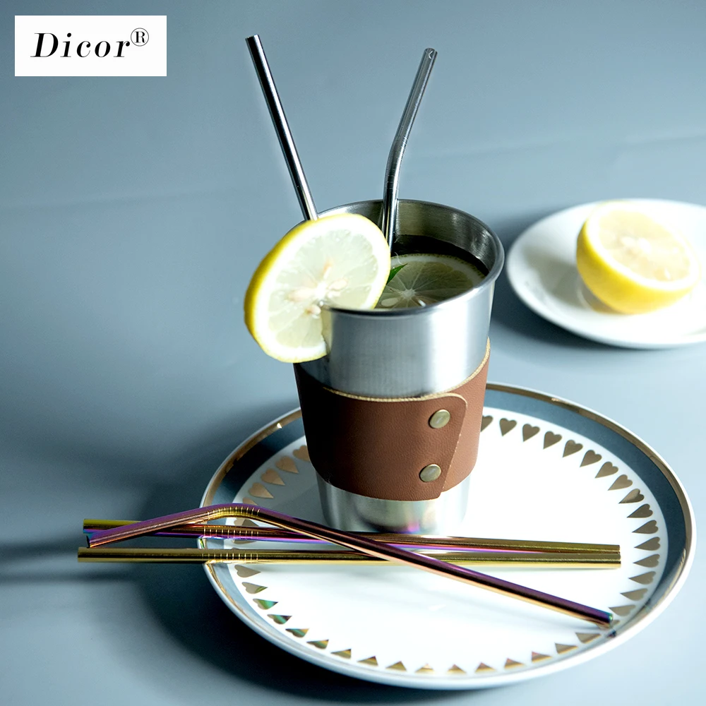 

Laser Colorful Reusable Straw Stainless Steel Straw Metal Hard Thickened for Cold Drinks Party Accessories ECO Friendly 2020 New