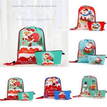 

2019 New Funny Print Backpack Christmas Red Cartoon Bagpack Old Man Snowman Plecak Candy Tote Child Gift Bag Mochilas Mujer #C11