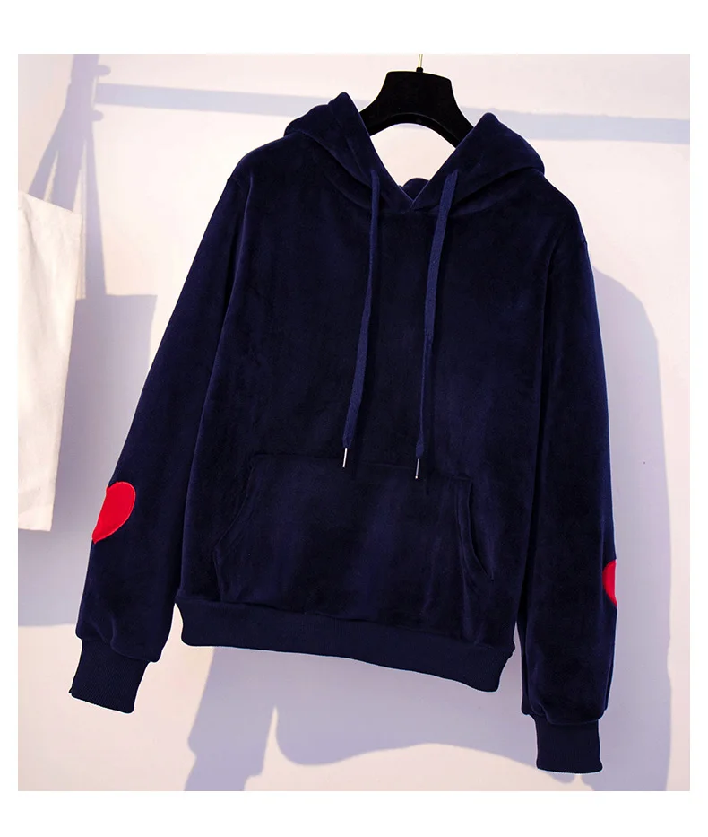 Большой плюс размер XL-5XLTracksuit женский костюм из двух предметов толстовки штаны Одежда Теплый зимний бархатный утепленный спортивный костюм Conjunto
