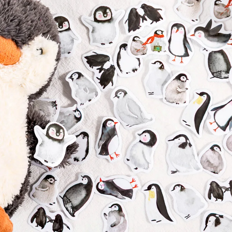Tanio 46 sztuk/paczka śliczne pingwin Kawaii biurowe zestaw naklejek zwierzęta