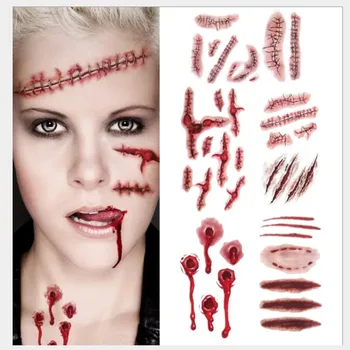 

Temporary Tattoos Halloween Gifts Favors Blood Costume Party Supplies Tattoo Stickers Makeup Blood Costume Party