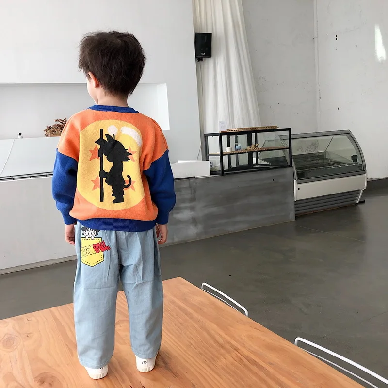 Tonytaobaby/осенне-зимняя одежда; Детский свитер; милый вязаный хлопковый свитер с рисунком; свитера для мальчиков; детские свитера