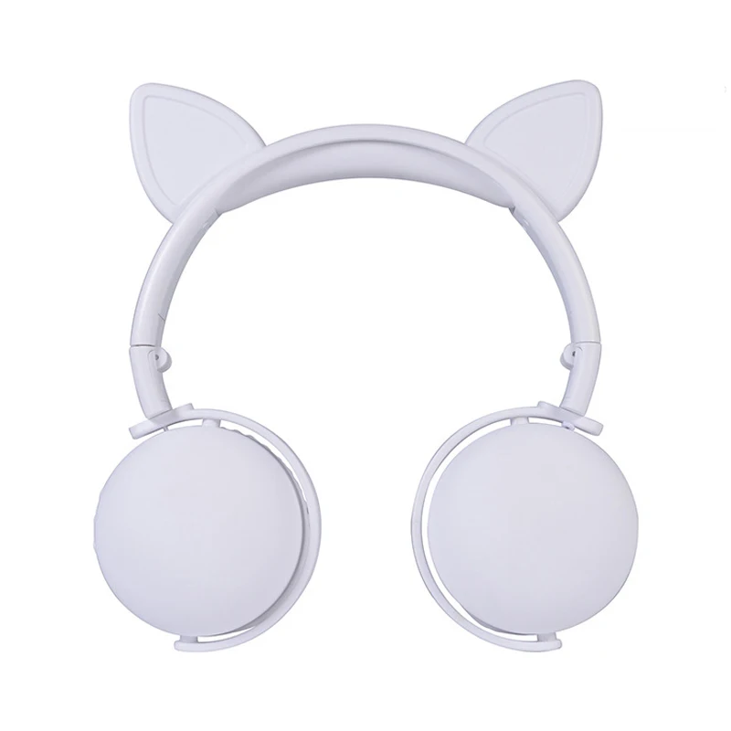 Cute Cat Ears Wireless Folding Earphones Bluetooth 5 0 Stereo foldable Noise reduction children headset With Mic For Adult Kids