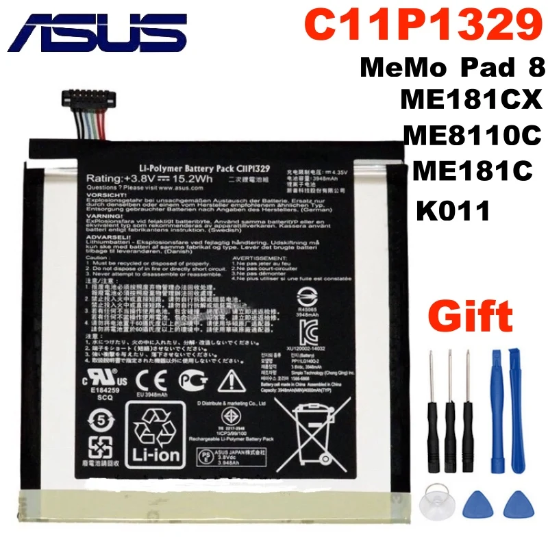 C11p1329 3948mah Asus Original Battery For Asus Memo Pad 8 Me181c