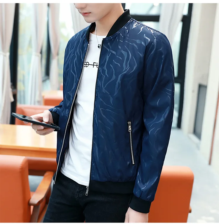 Spring And Autumn Men Jacket New Products Thin Trench Coat Young And Middle-aged Coat Men Slim Fit Casual Tops Men's Printe