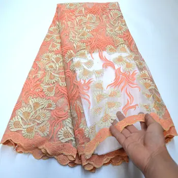 

lace fabric 2020 high quality lace New fashion nigerian lace fabric for wedding dress african tulle lace with stones mb306