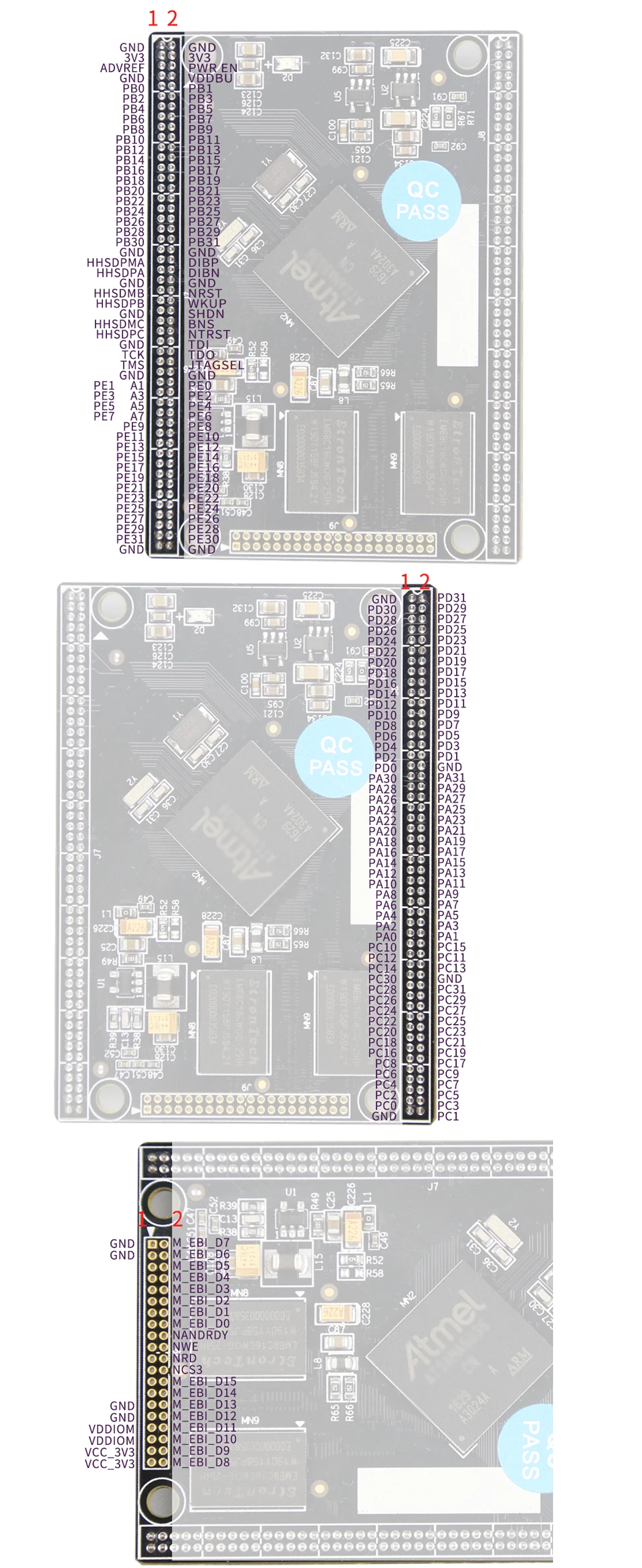 Gigabit Ethernet, ATSAMA5D35, A5D35, основная плата MDKA5D35, Cortex-A5 ЦП 536 МГц, DDR2 256 Мб, NAND 256 м, 4USART + 2UART