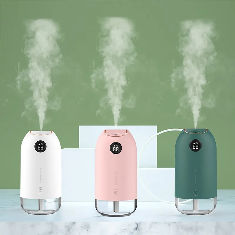 500ml Large Capacity Double Nozzles Humidifier 2000mah Rechargeable Wirelss Ultrasonic USB Car Mist Maker Plants Air | Бытовая техника