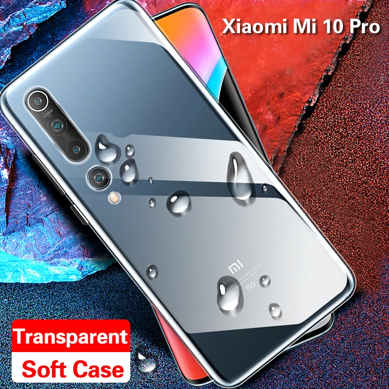 Чехол для Xiaomi Mi 10 прозрачный мягкий силиконовый чехол из ТПУ задняя крышка Pro