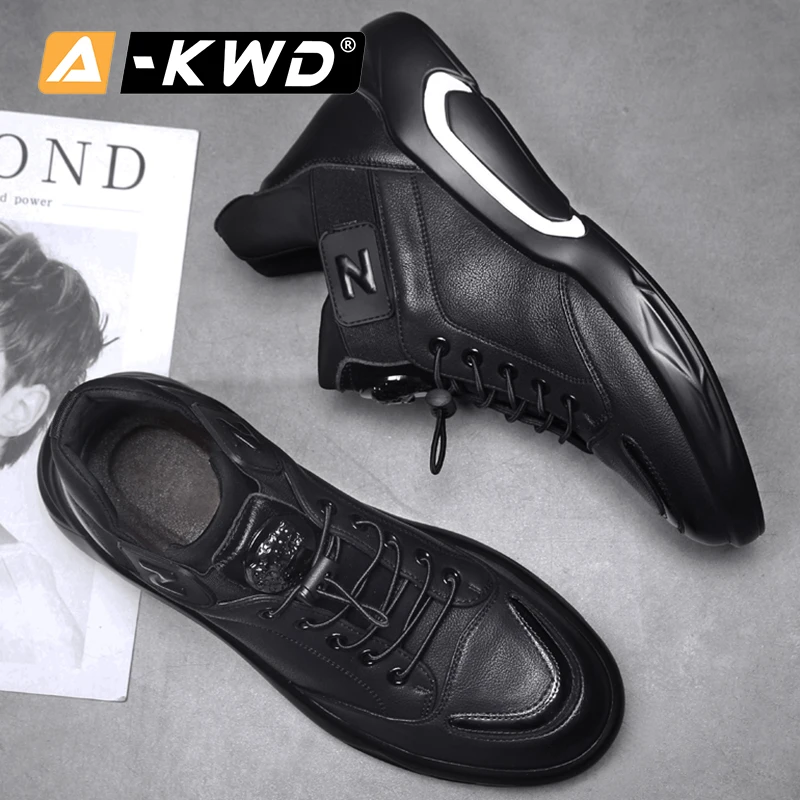 Мужские кроссовки из дышащей и ткани черные Turnschuhe натуральной кожи Повседневная