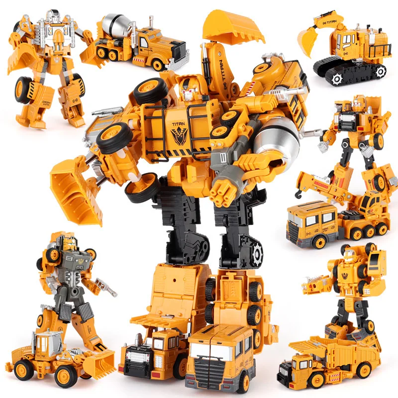 

Deformation Robot Engineering Vehicle Toy Metal Alloy Engineering Construction Vehicle Truck Equipment Deformation Toy Boy Gift