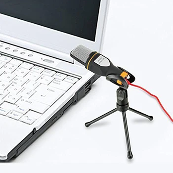 

Computer External Microphone with Bracket Laptop Microphone Holder for Singing Live GK99