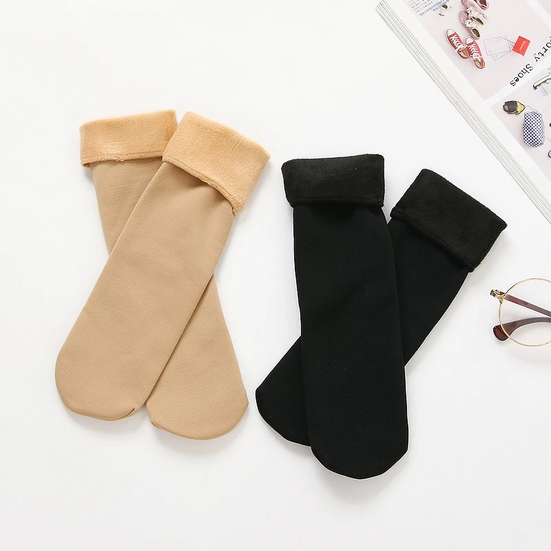 4 Pairs Socks Новое поступление модные повседневные пуховые брюки женские зимние теплые мягкие шаровары дамские ромбовидные брюки-карандаш с разрезом - Цвет: 4 Pairs Socks